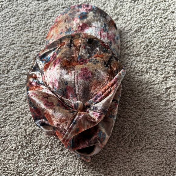 Massini Watercolor Floral Velour Baseball Cap Hat Adult One Size Adjustable 90s - Picture 11 of 12